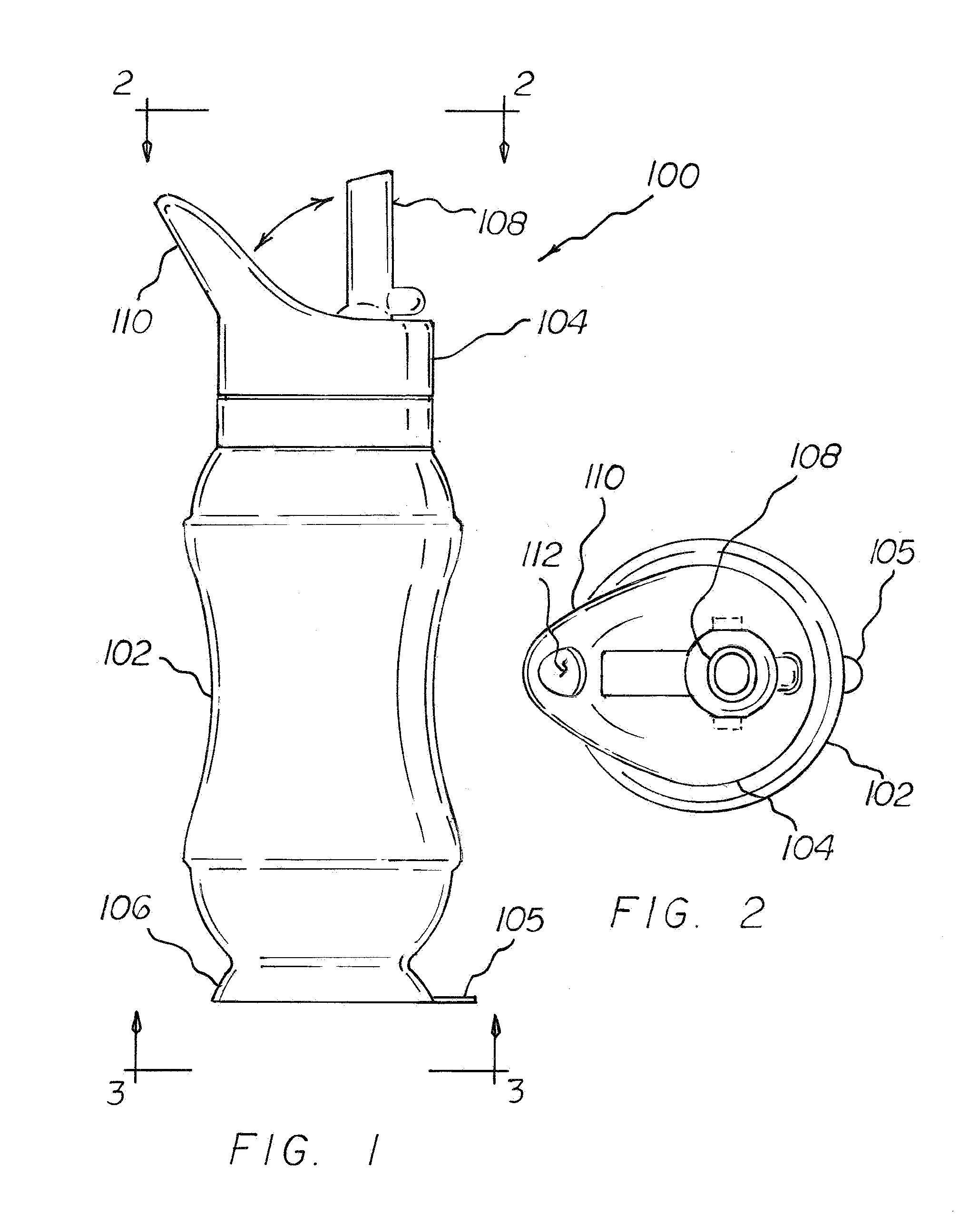 Molded bottle for liquids