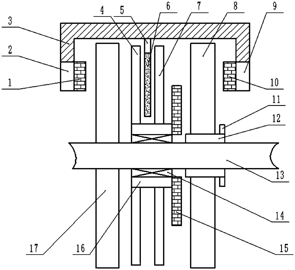 A permanent magnet double disc brake and a braking method thereof