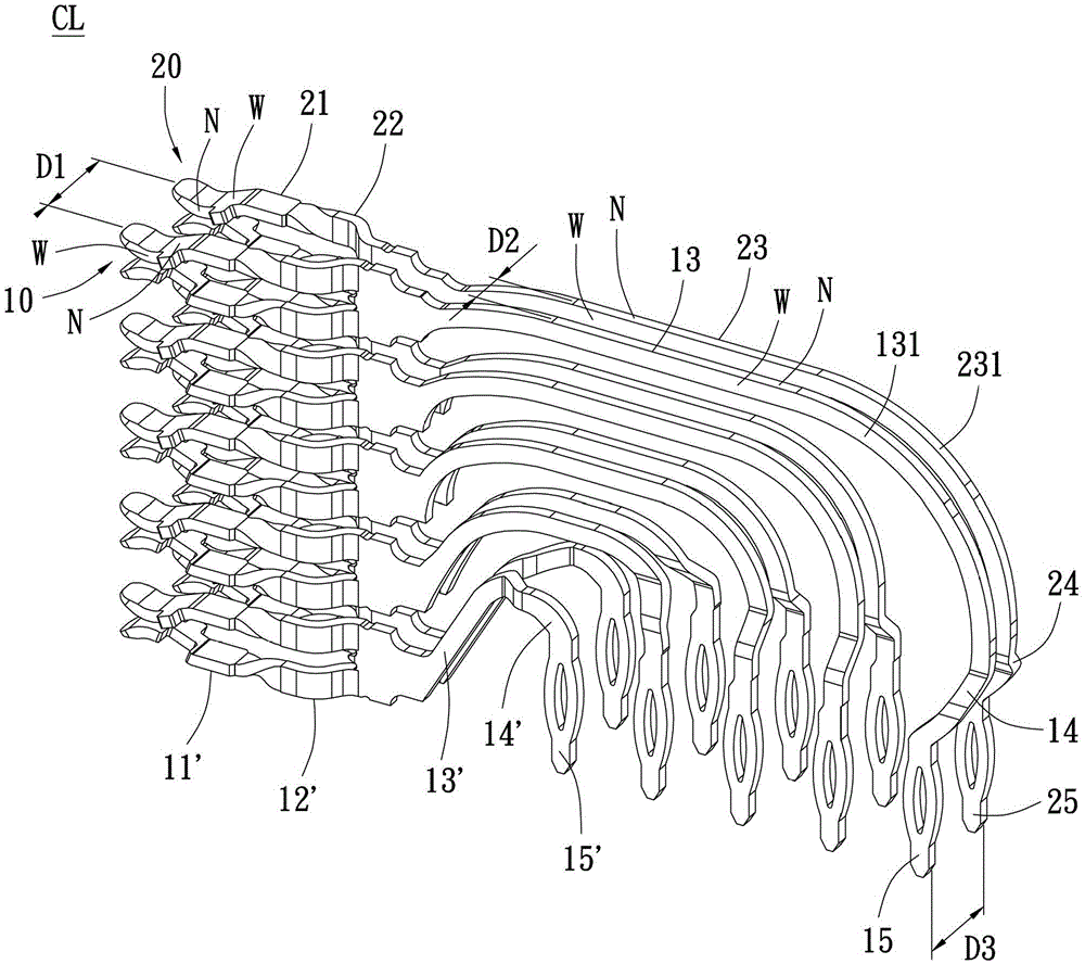 Coupling terminal structure of electrical connector and electrical connector