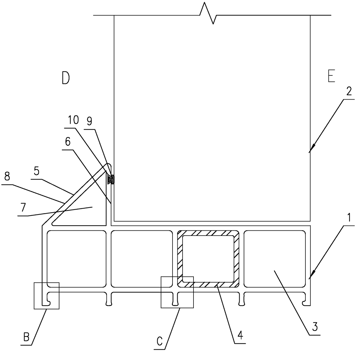 Window auxiliary frame for plastic or aluminum plastic co-extrusion door and window dry method installation