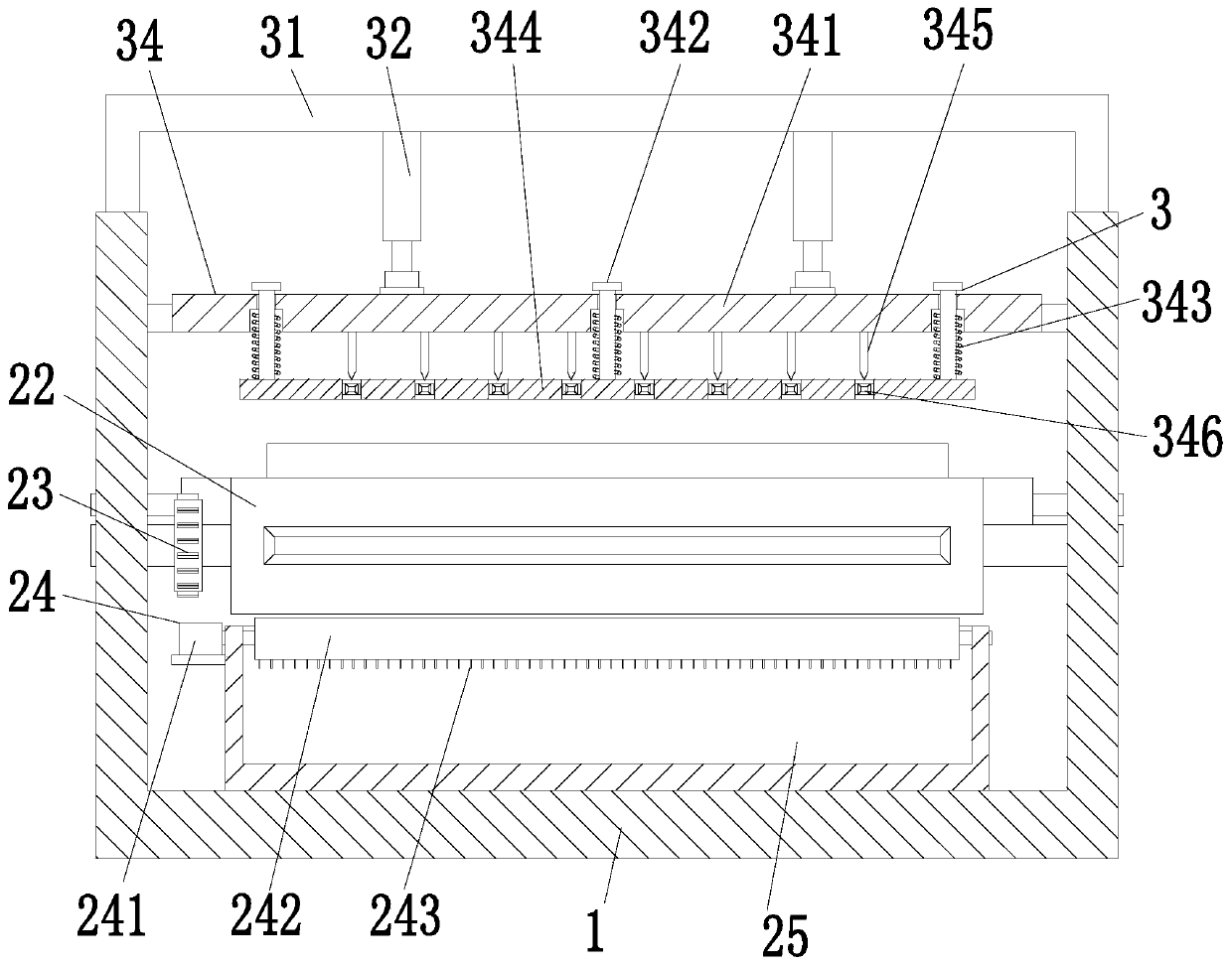 Sound absorption gypsum board positional punching machining machine and machining method