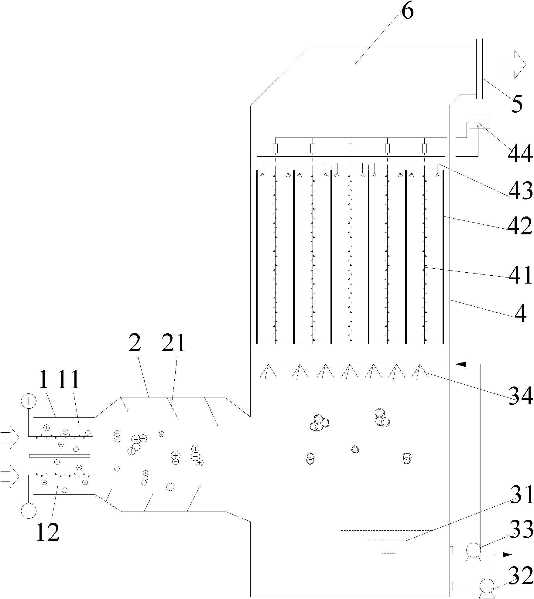 Device and method for removing PM 2.5 from smoke