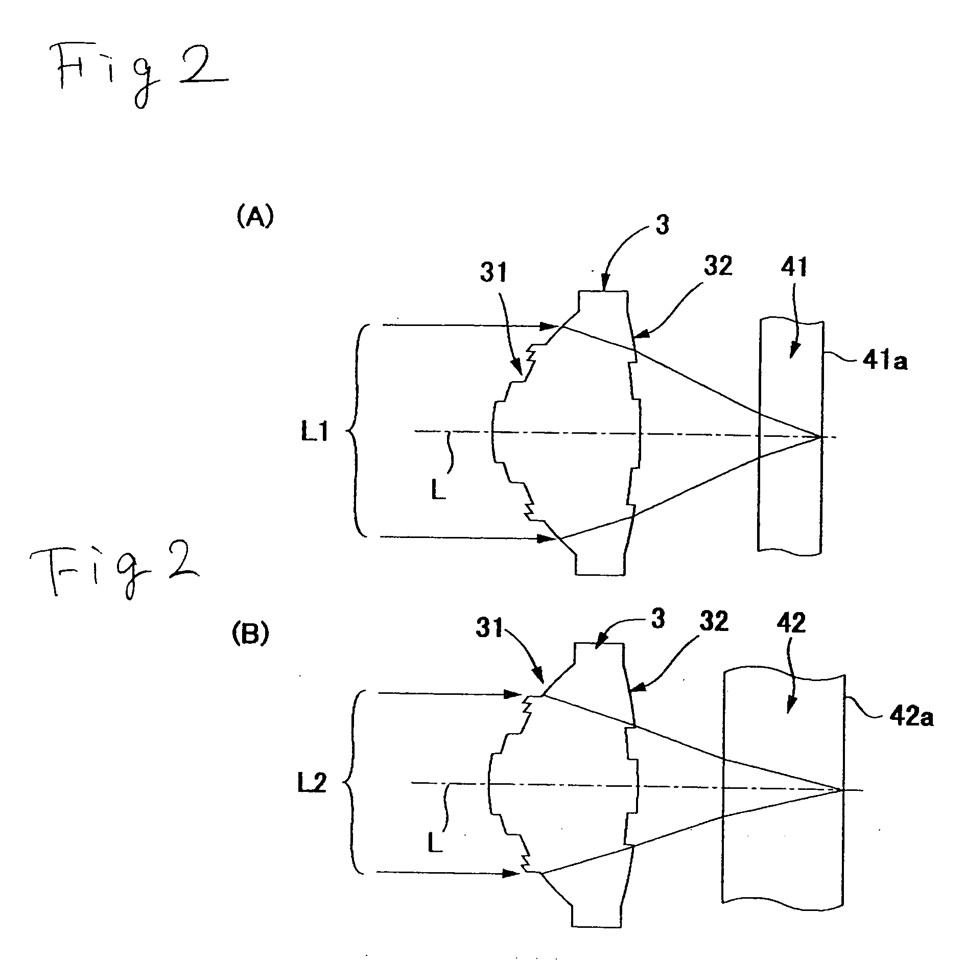 Zone phase correcting lens and optical head device