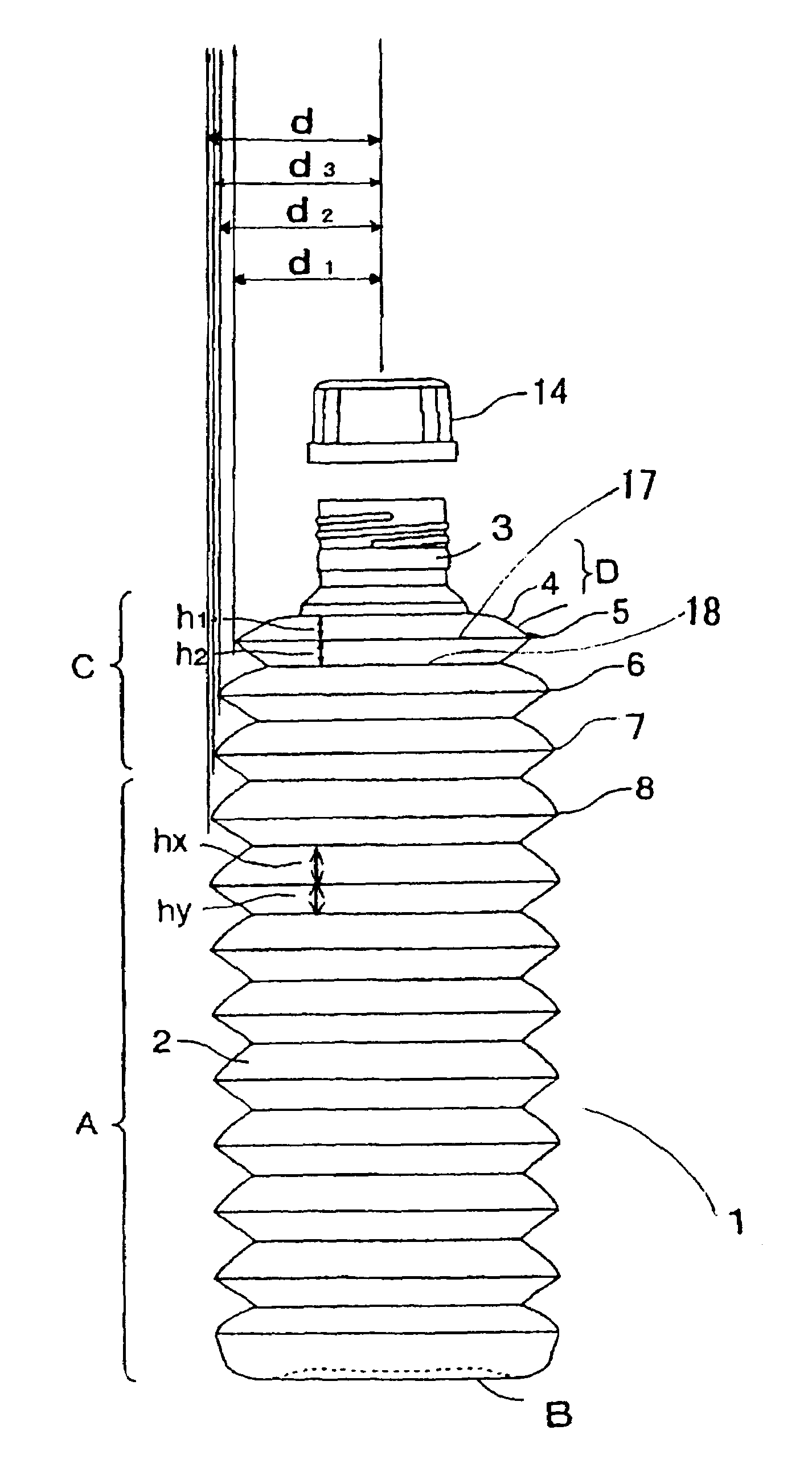 Container capable of keeping a lengthwise contracted state and contraction method thereof