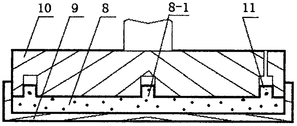 Embedded and buckled type glass decorative brick and manufacturing method and equipment