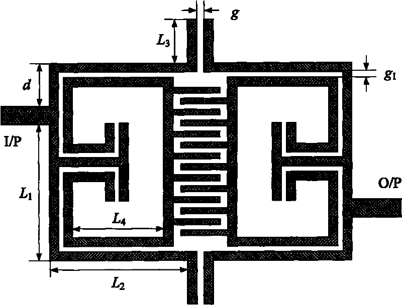 Plane compact type three-passband filter