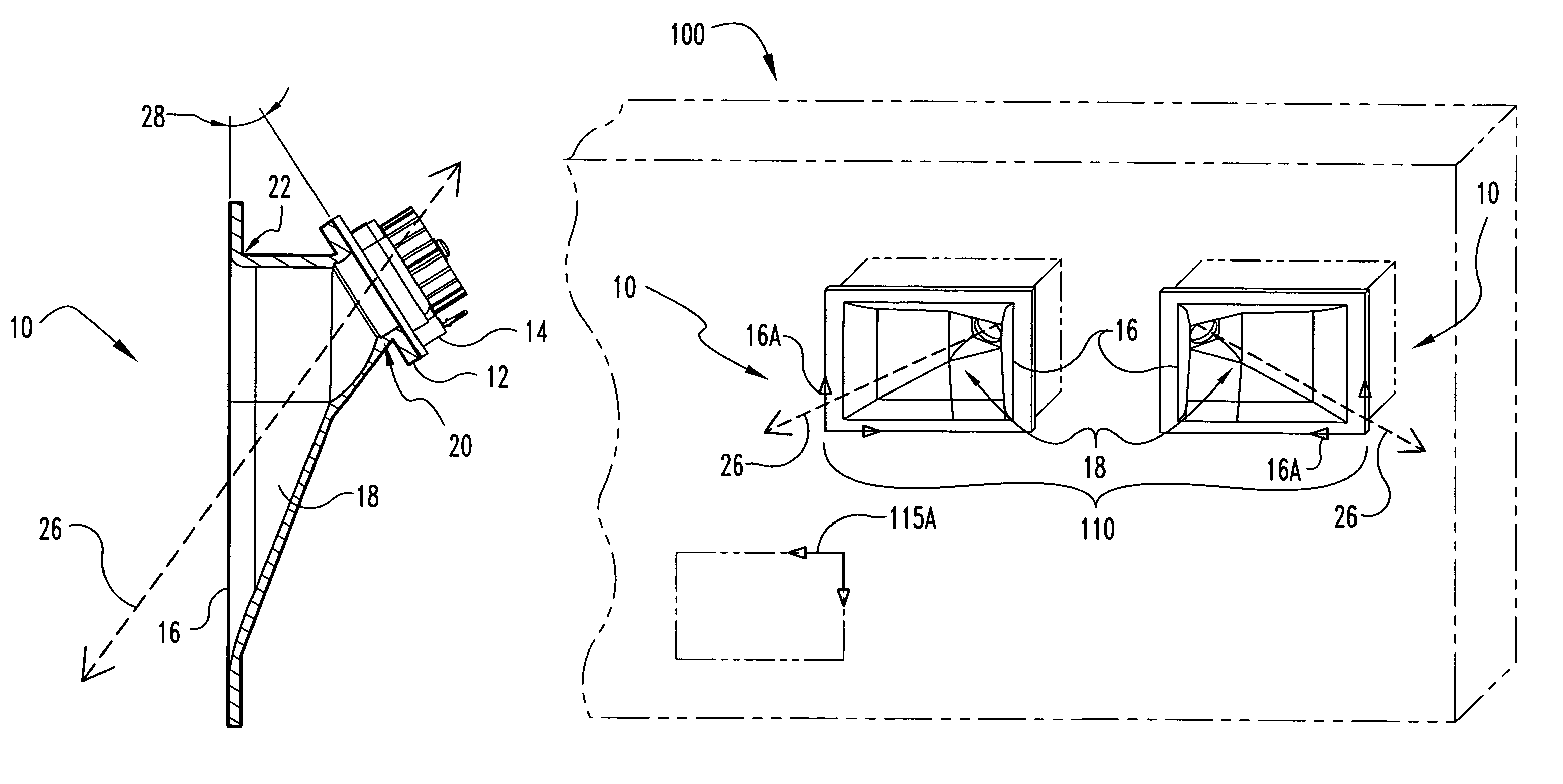 Skew horn for a loudspeaker