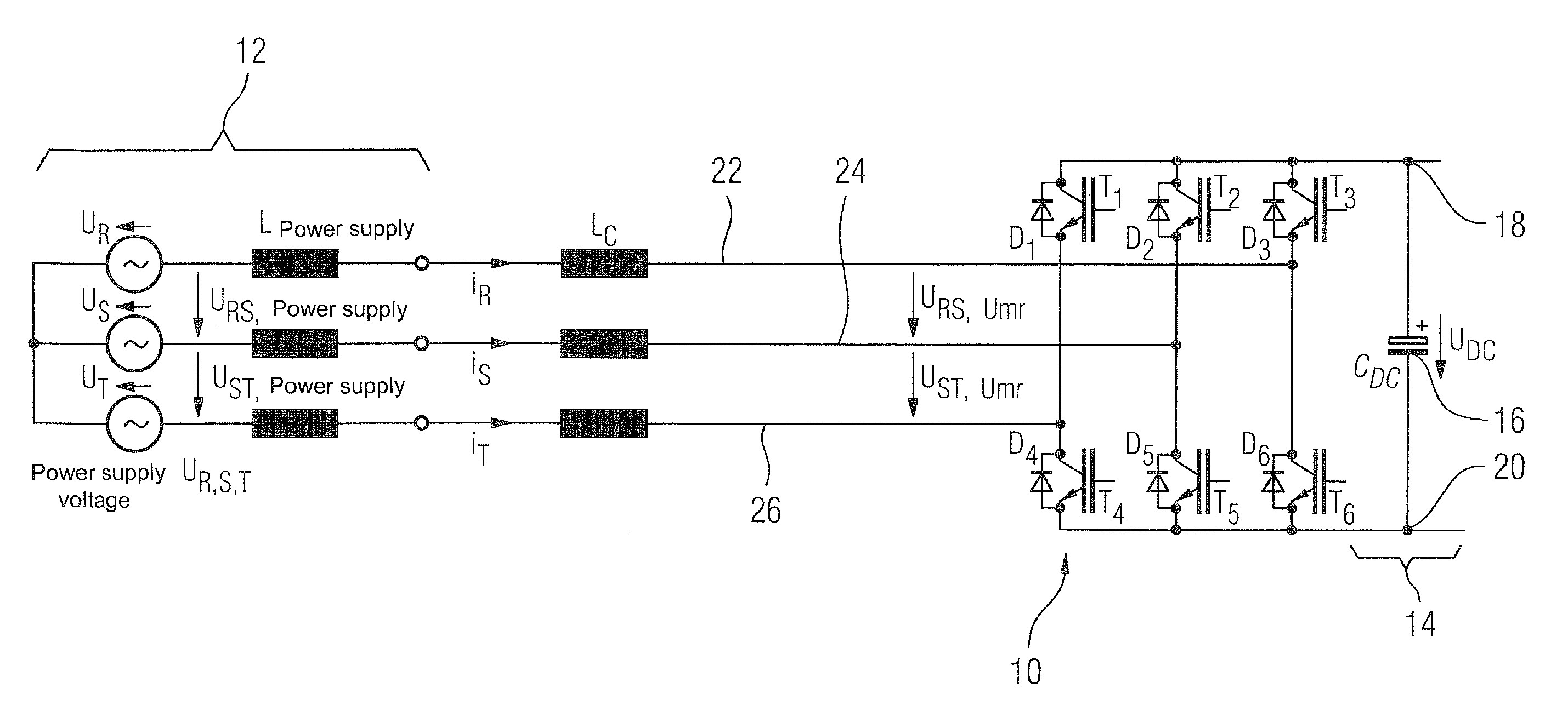 Method and apparatus for setting a feedback power of a fundamental frequency clocked converter