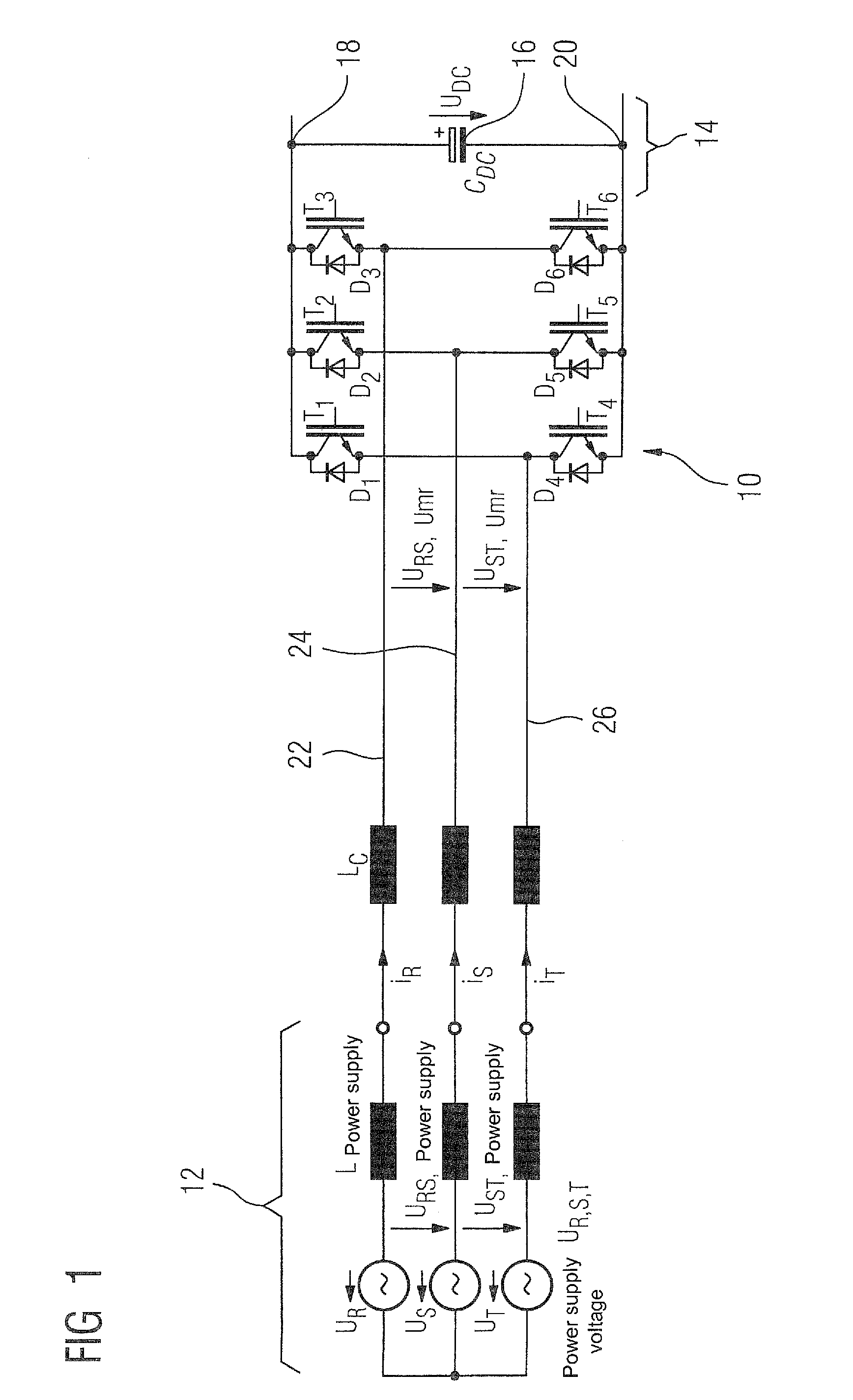 Method and apparatus for setting a feedback power of a fundamental frequency clocked converter