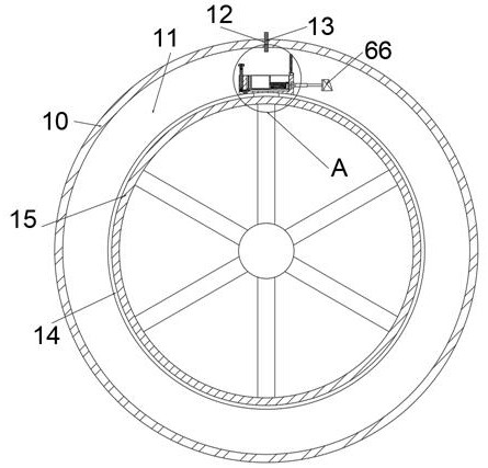 Tire repairing device arranged in tire