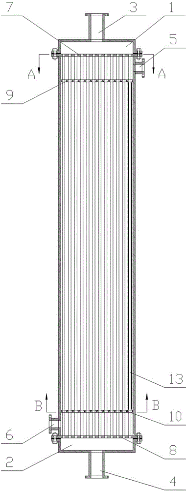 Visible longitudinal-flow all-pin-fin tube lubricating oil cooler