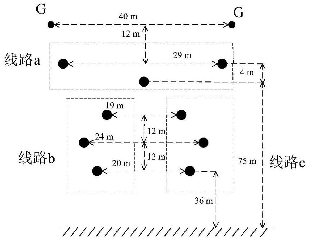 Accurate measurement method for zero-sequence distribution parameters of three-circuit non-whole-line parallel power transmission line