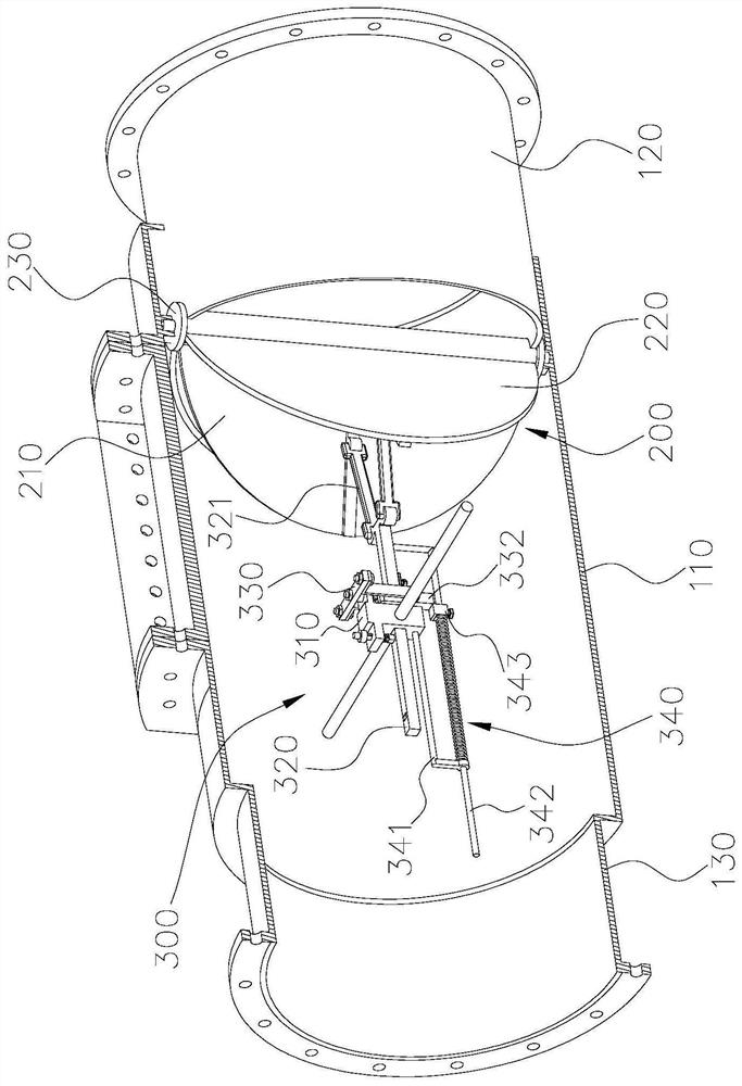 Low-wind-resistance internally concealed dust explosion passive explosion-proof device