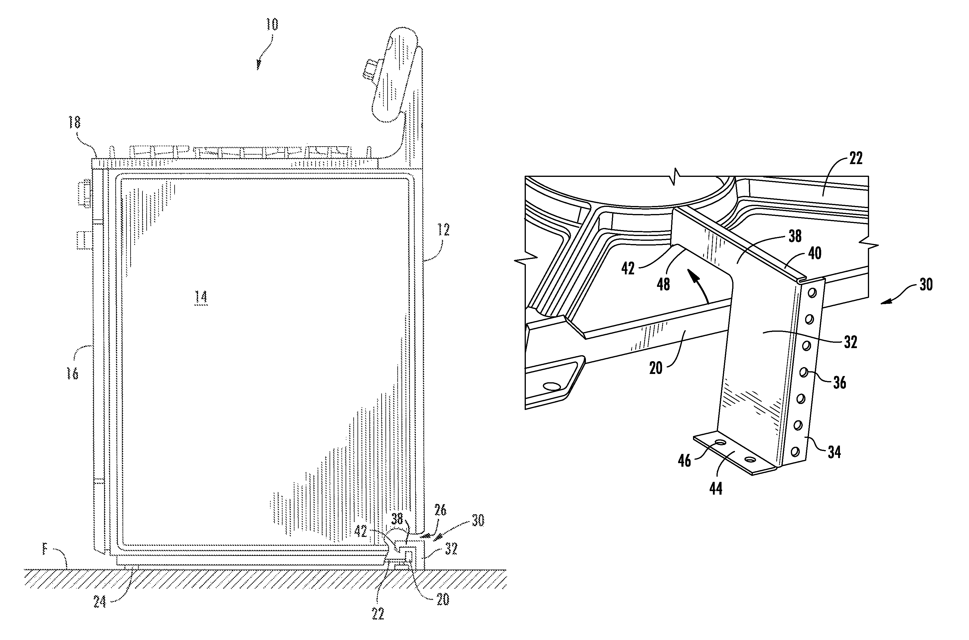 Home appliance with unitary anti-tip bracket