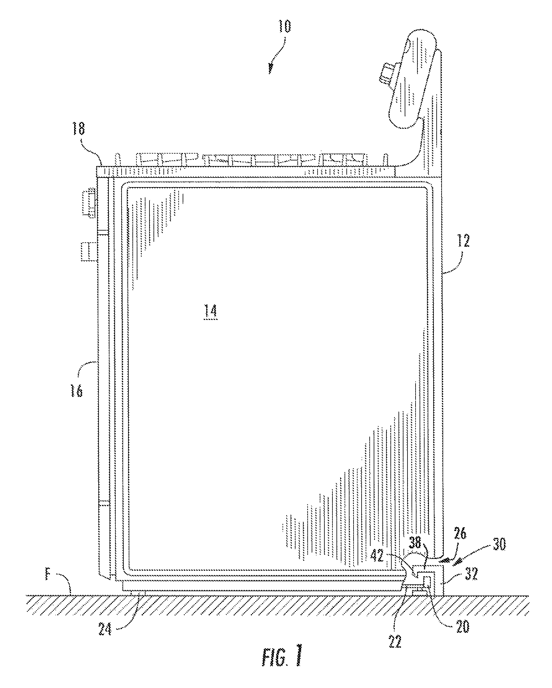 Home appliance with unitary anti-tip bracket