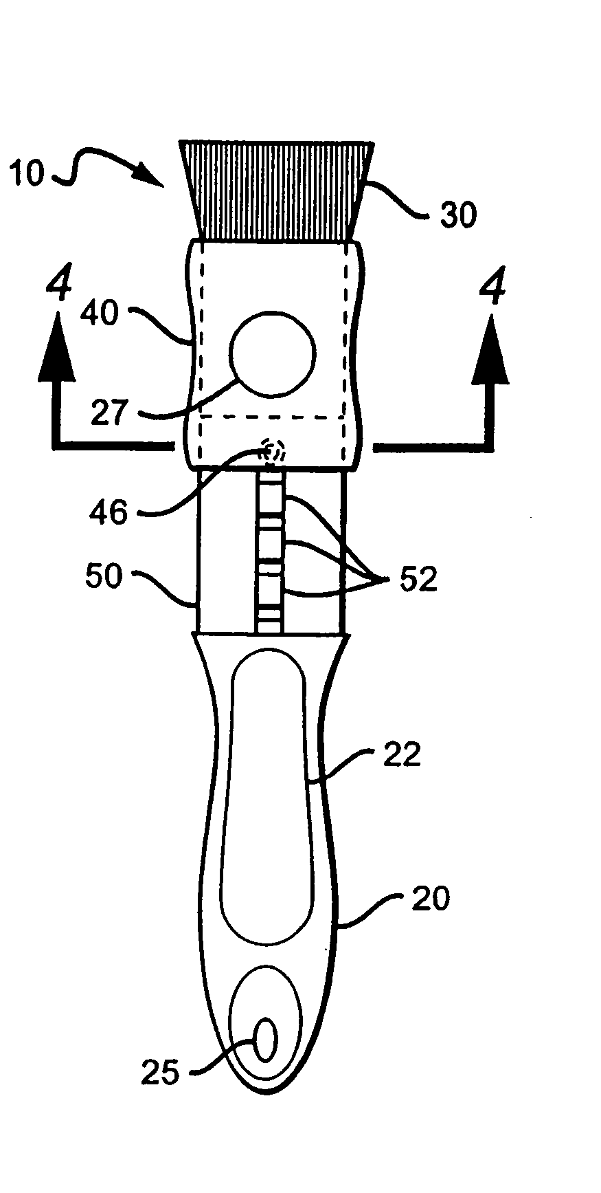 Brush with sliding collar