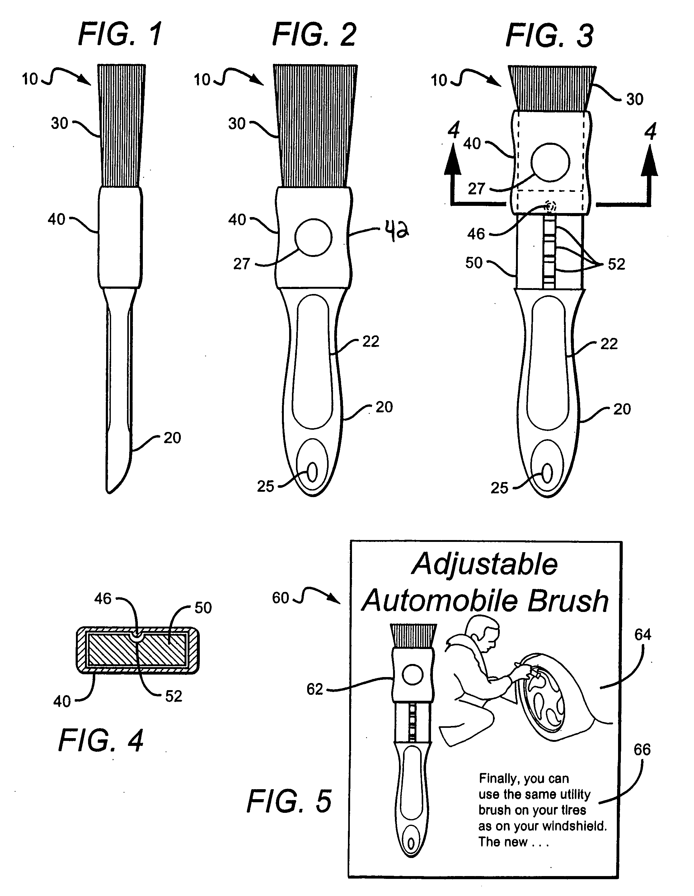 Brush with sliding collar