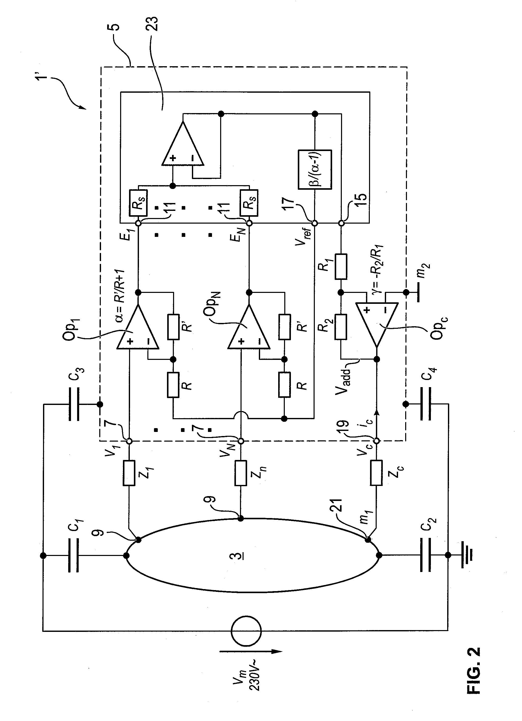 Device for detecting electric potentials