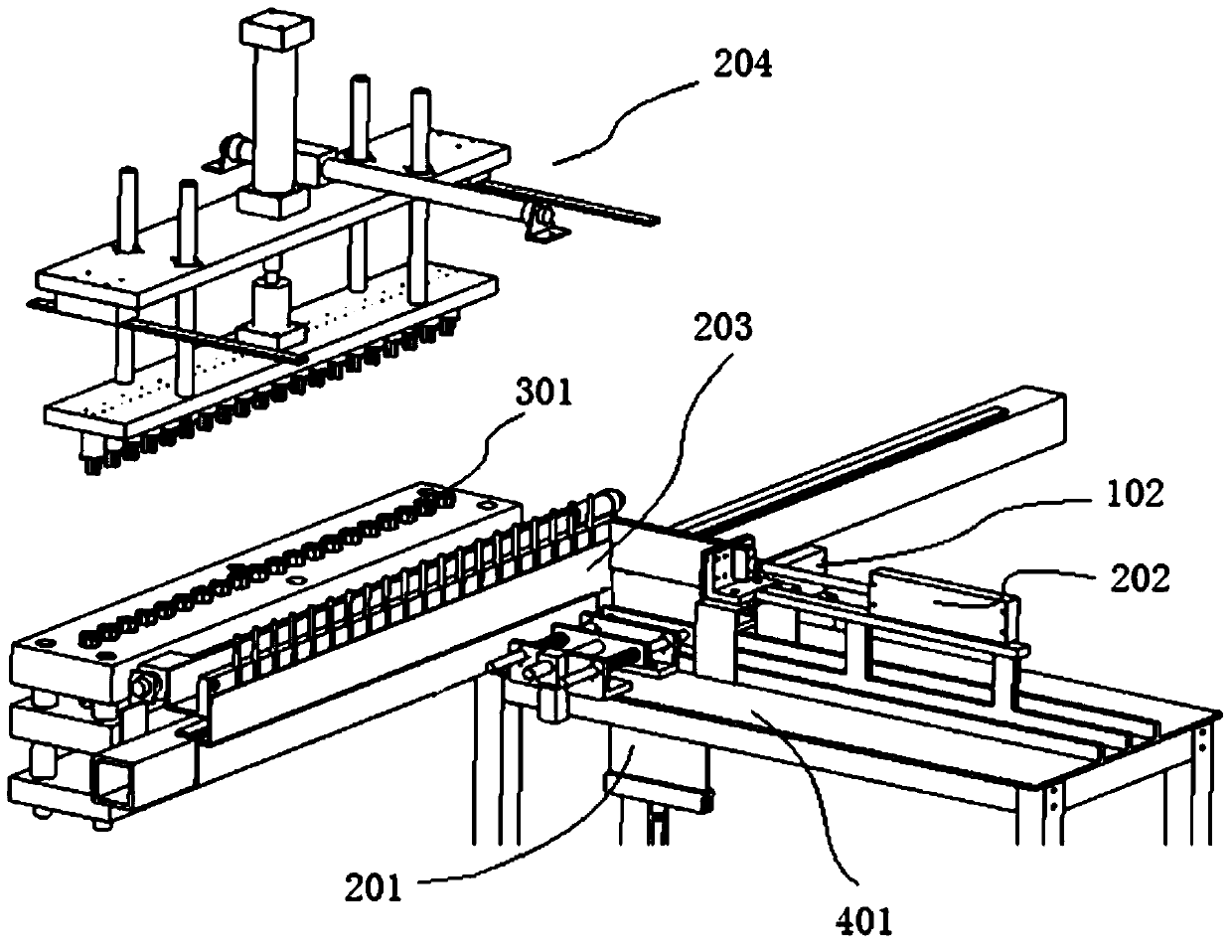 A method and device for automatically sending a detonator tube body into a bayonet