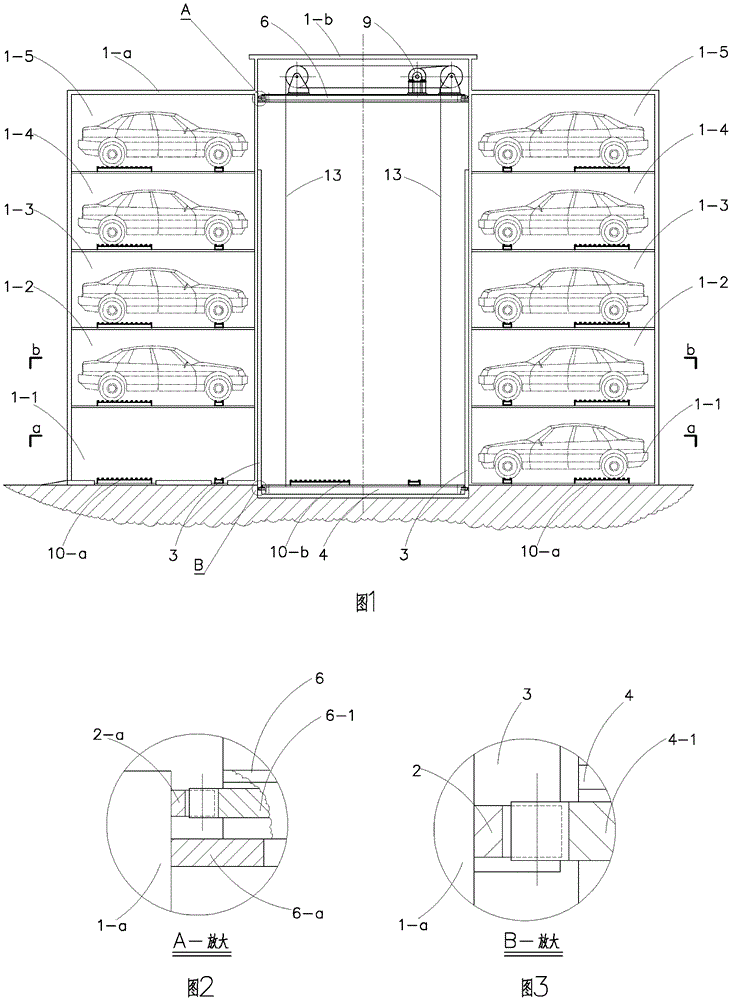 Cylindrical multi-storey parking equipment with toothed guide rail