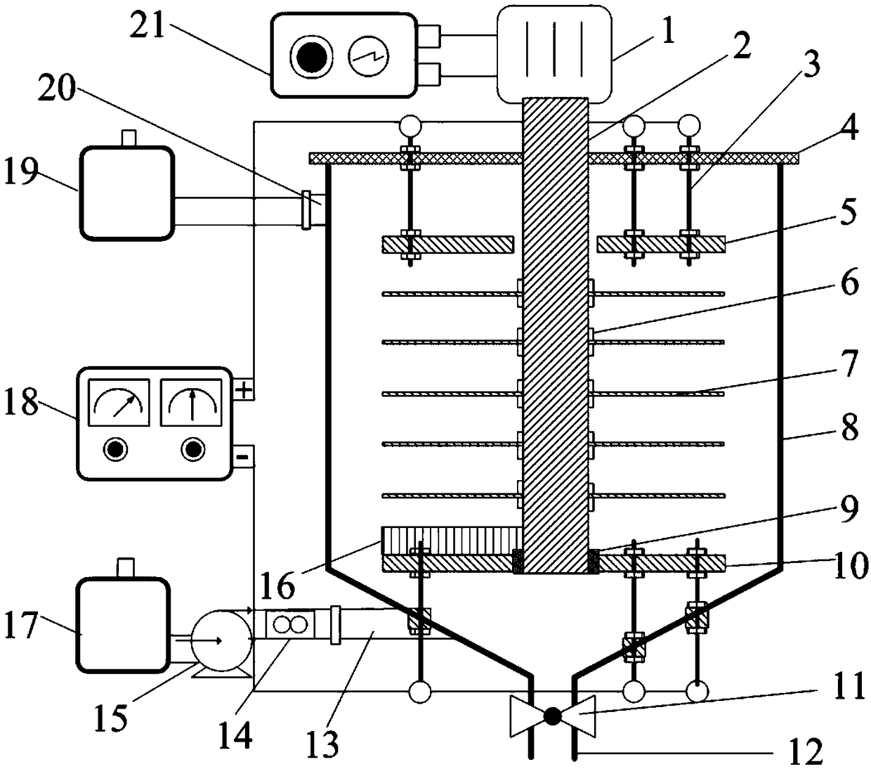 A continuous centrifugal electrochemical reaction device and its operation method and application