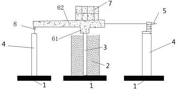 Pile head fixed end pile-soil dynamic interaction vibration table test device and construction method thereof