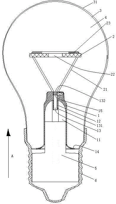 Inflatable LED bulb and manufacturing method thereof