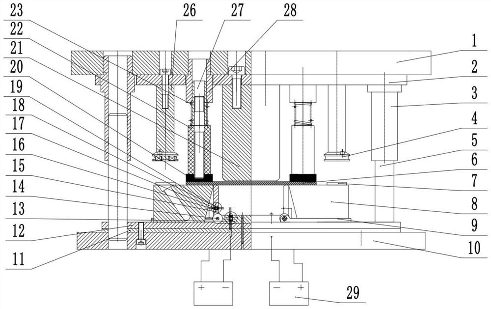 Forming die for inhibiting bending springback of plate and forming method of forming die