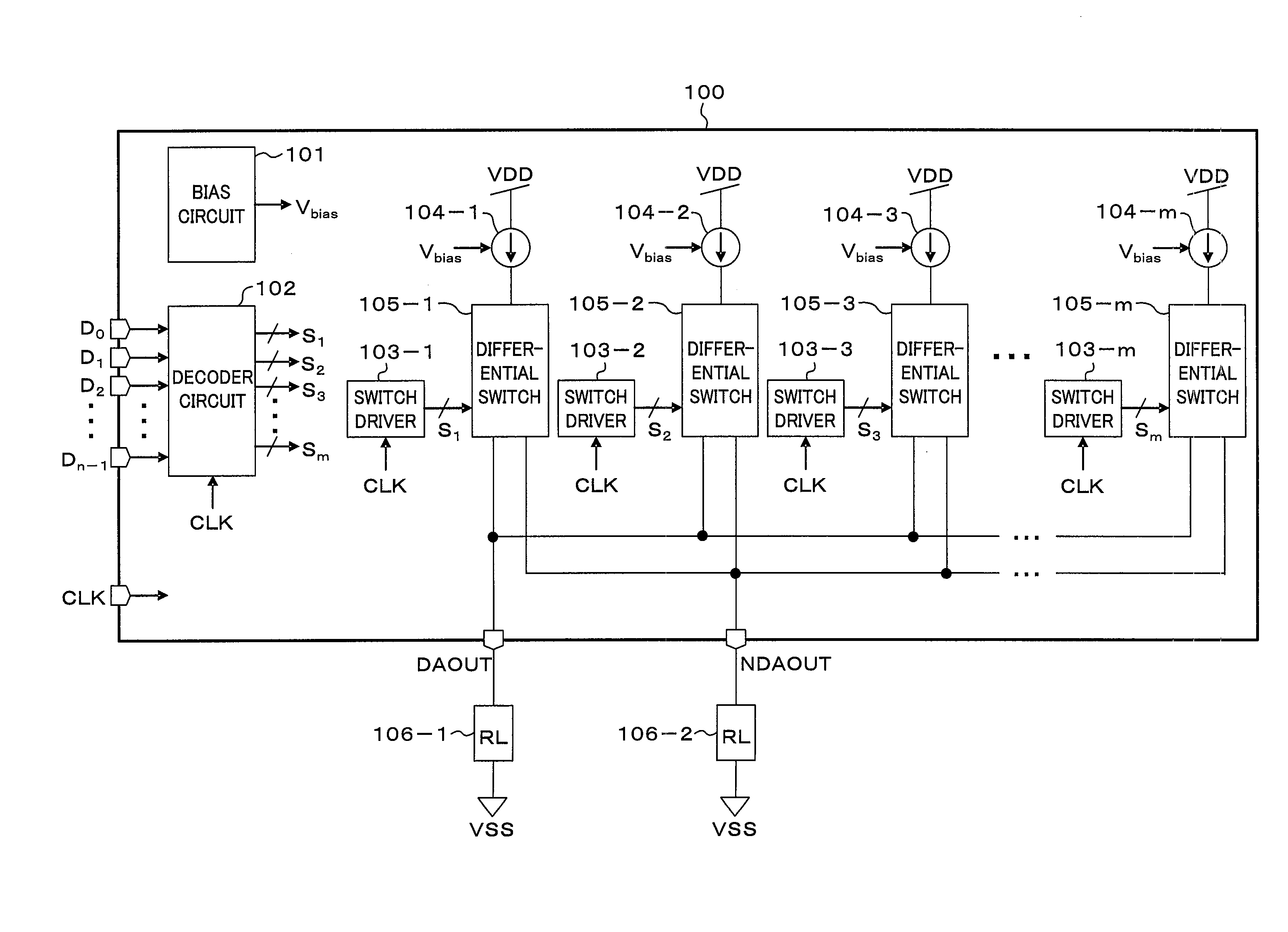 Differential switch, d/a converter, semiconductor integrated circuit and communication apparatus