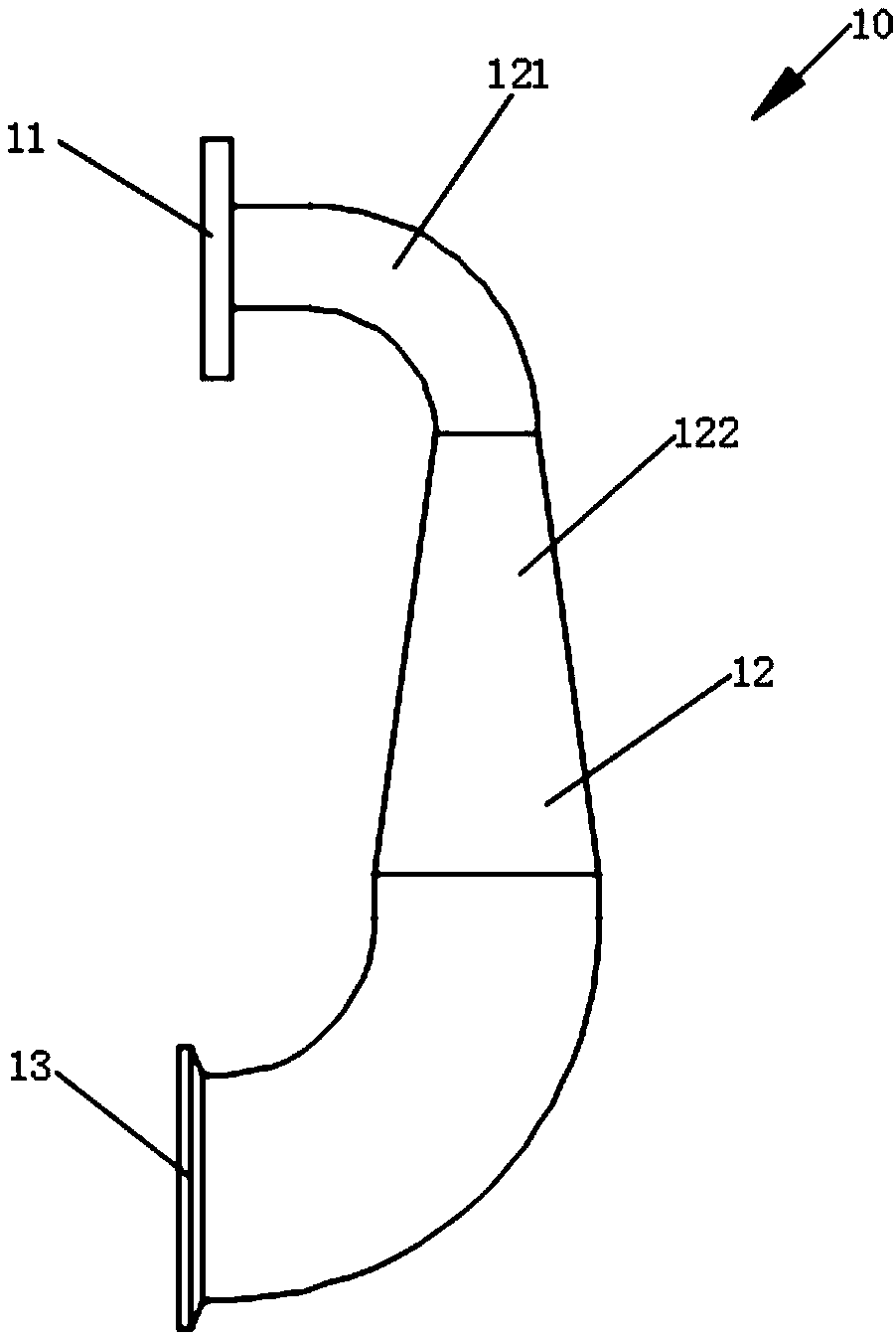 A metal 3d printer inlet and outlet structure with smooth airflow