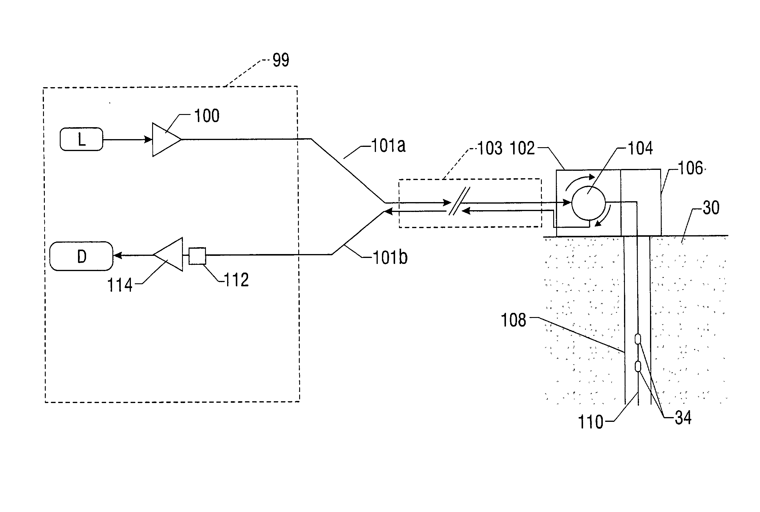 Remotely deployed optical fiber circulator