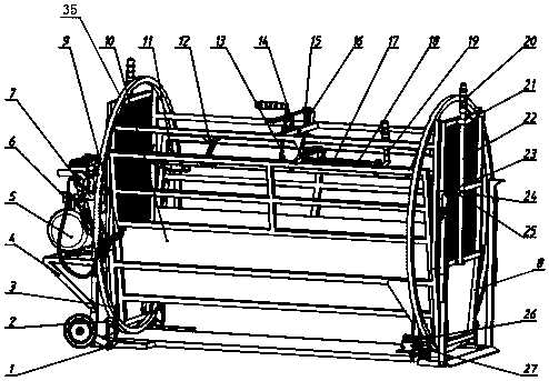 Sheep hoof trimming integrated machine