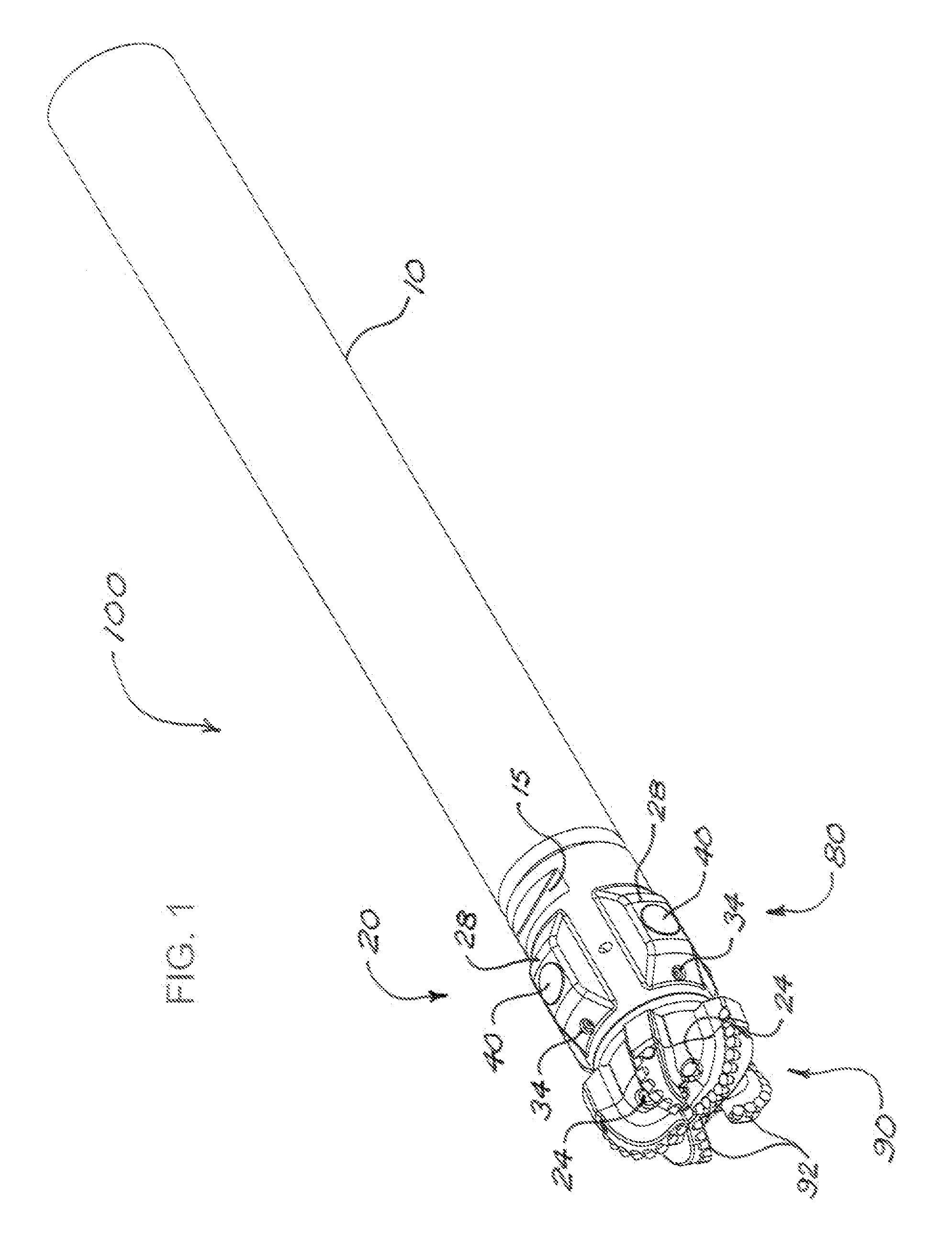 Downhole rotary drilling apparatus with formation-interfacing members and control system