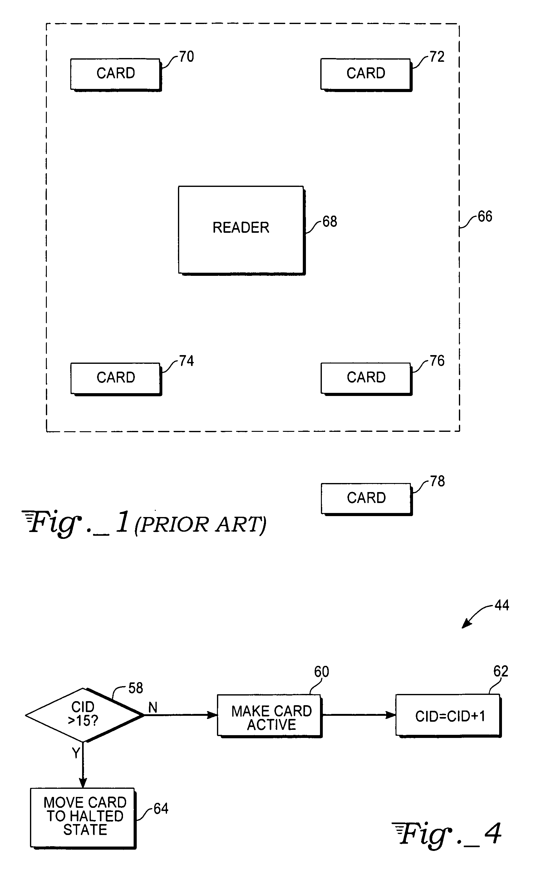 Method for RF card detection in a contactless system