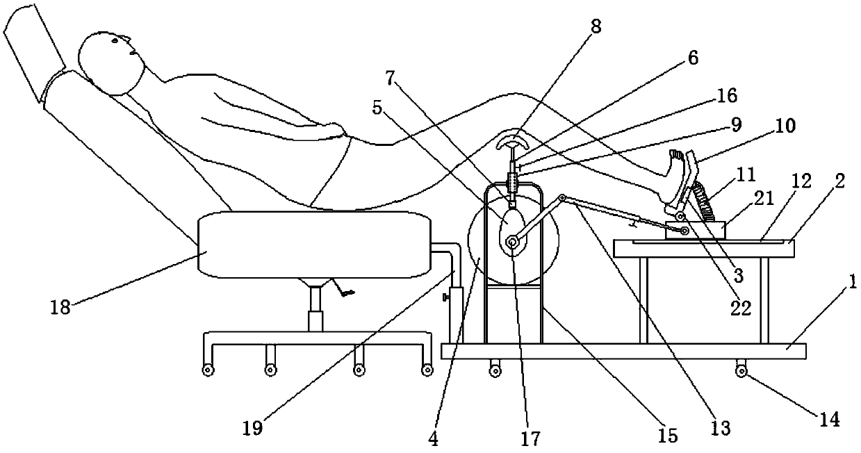 Device for leg movement of ICU patient