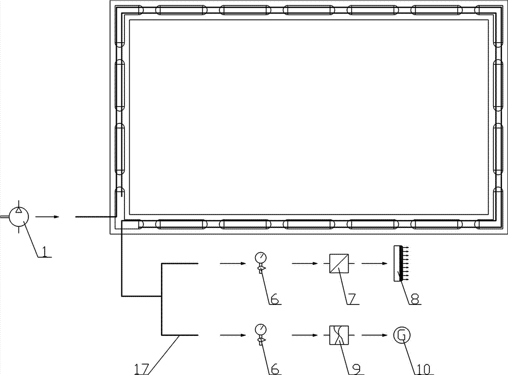 An underground energy storage device arranged in an underground continuous wall