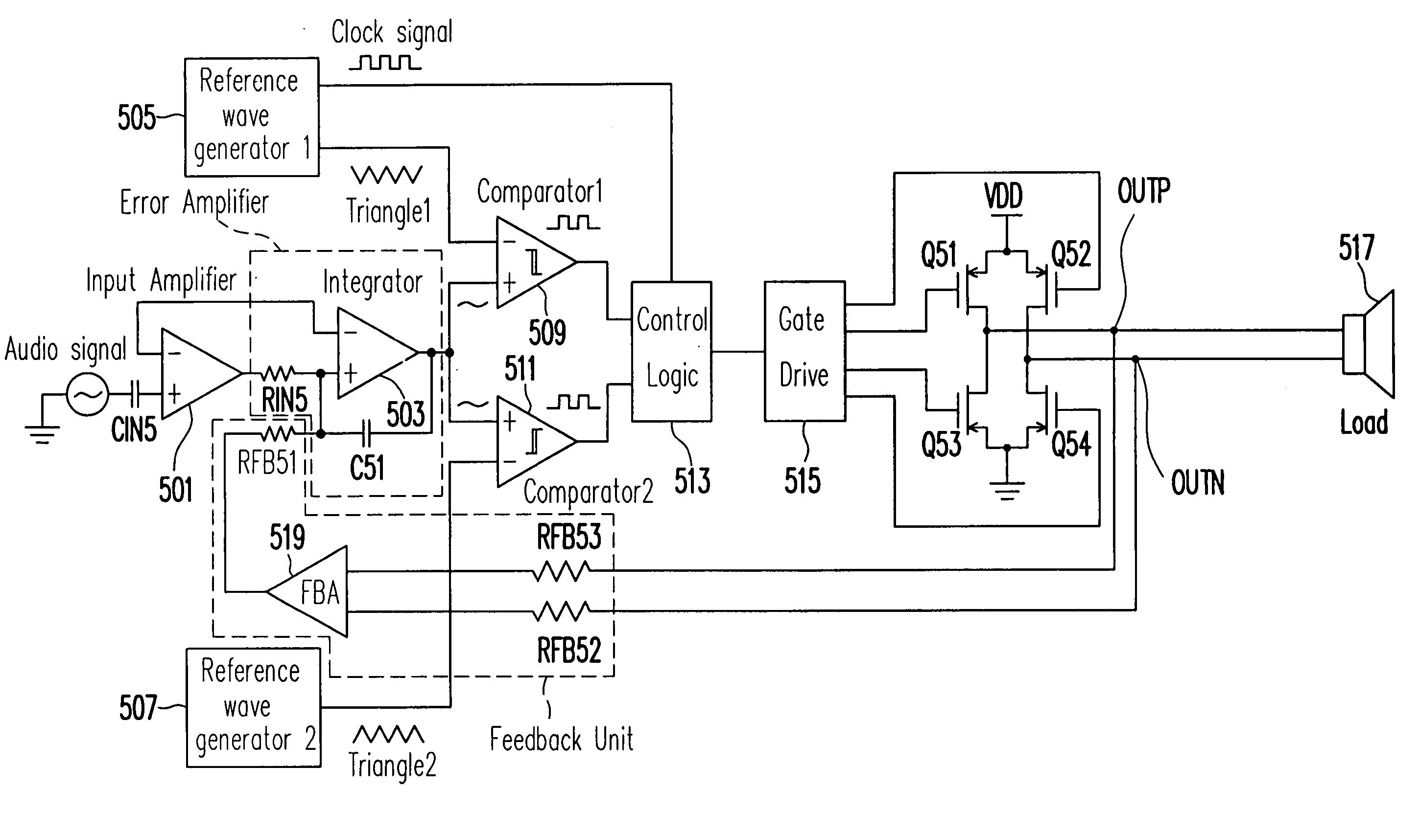 Filterless class D power amplifier