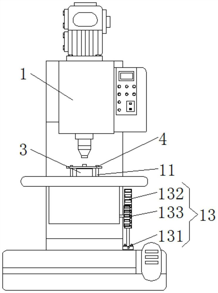 A capacitor guide pin and aluminum foil riveting positioning equipment