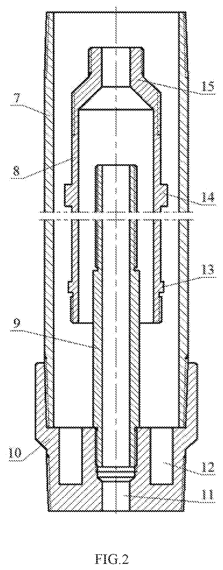 Plug and valve integrated cone valve pump with combined type movable and fixed three cylinders and two spiral centralizers