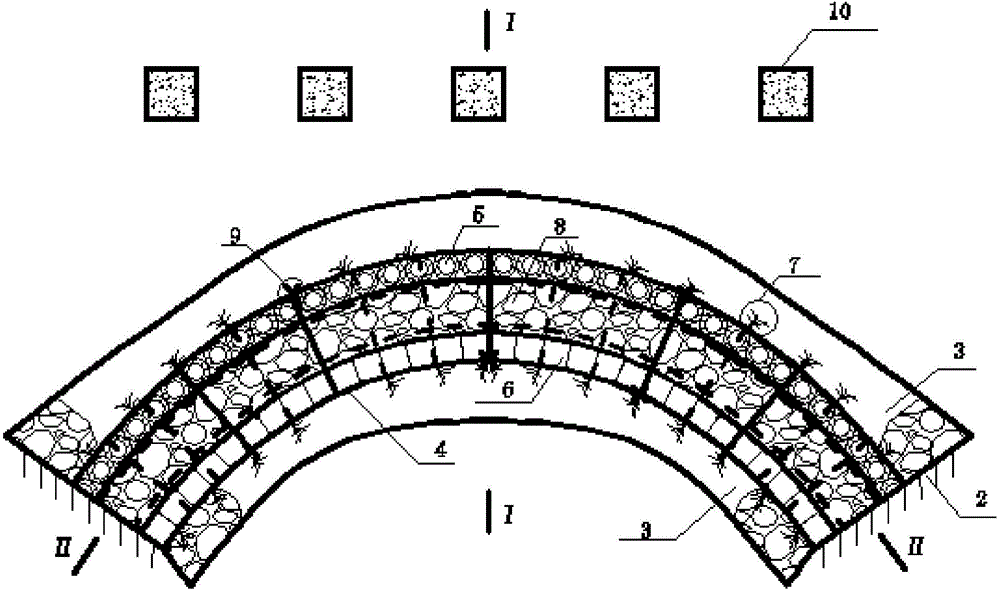 Construction method of gabion arch ecological flexible debris flow retaining dam