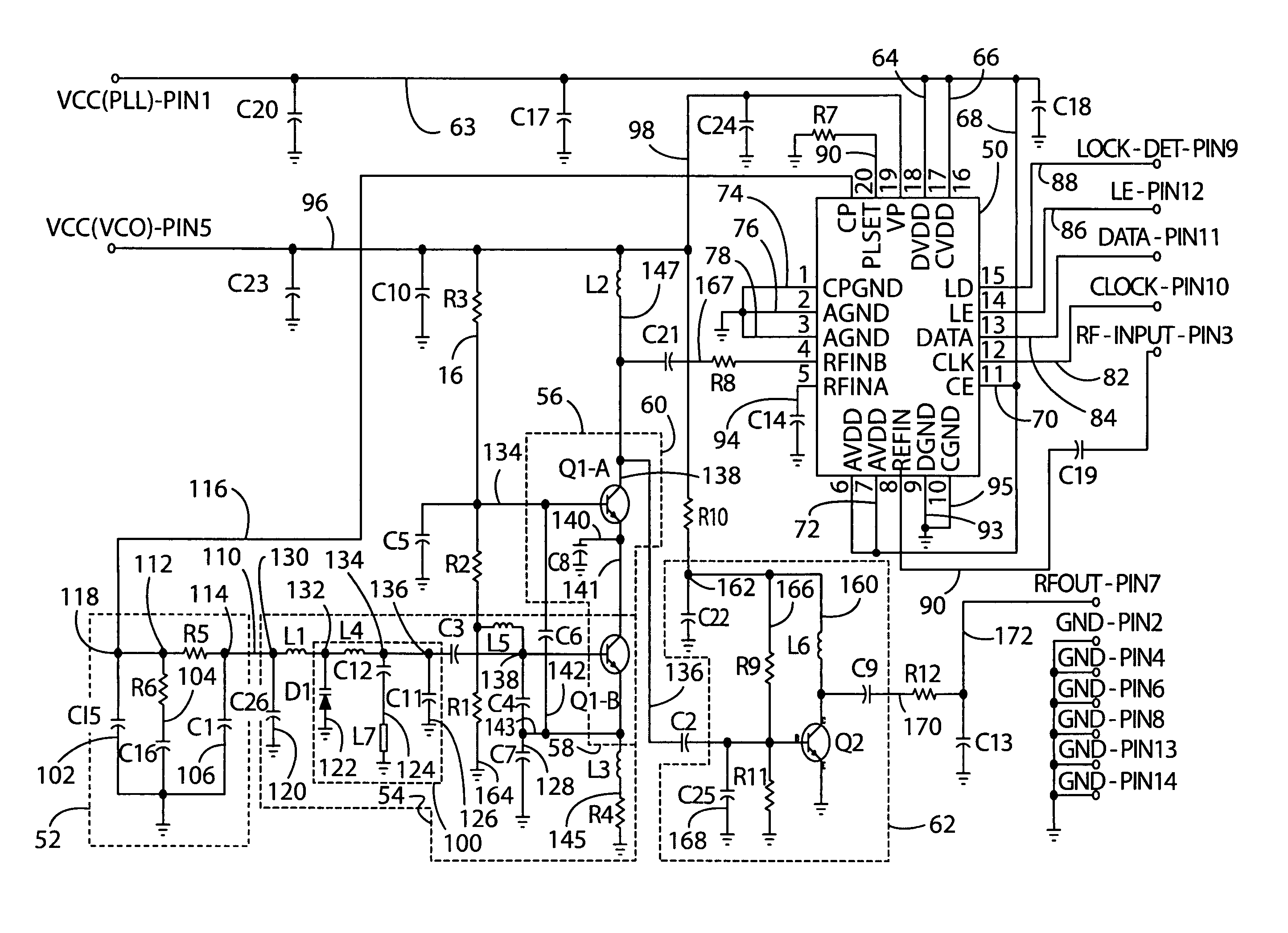 Coaxial resonator based voltage controlled oscillator/phased locked loop synthesizer module