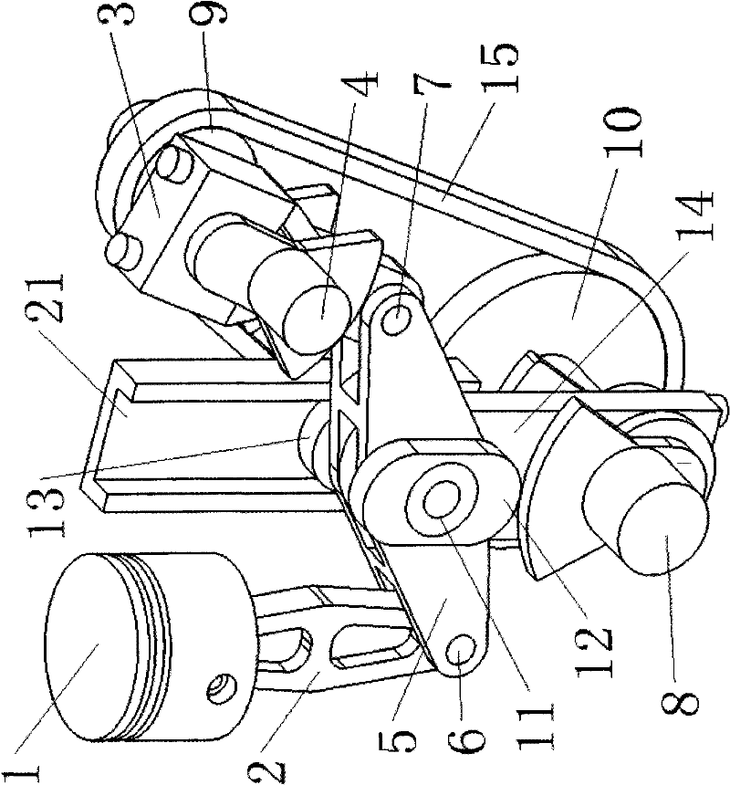 Double-crankshaft-contained variable-compression-ratio Atkinson-cycle internal-combustion engine mechanism