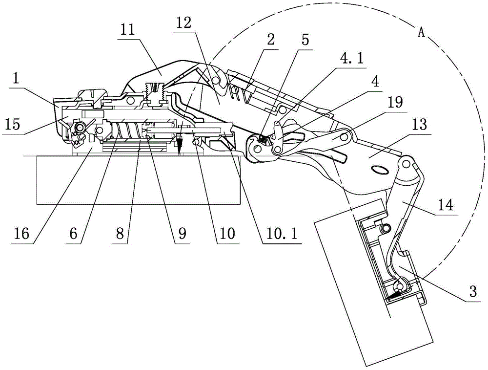 Damping buffer closing structure for furniture hinge