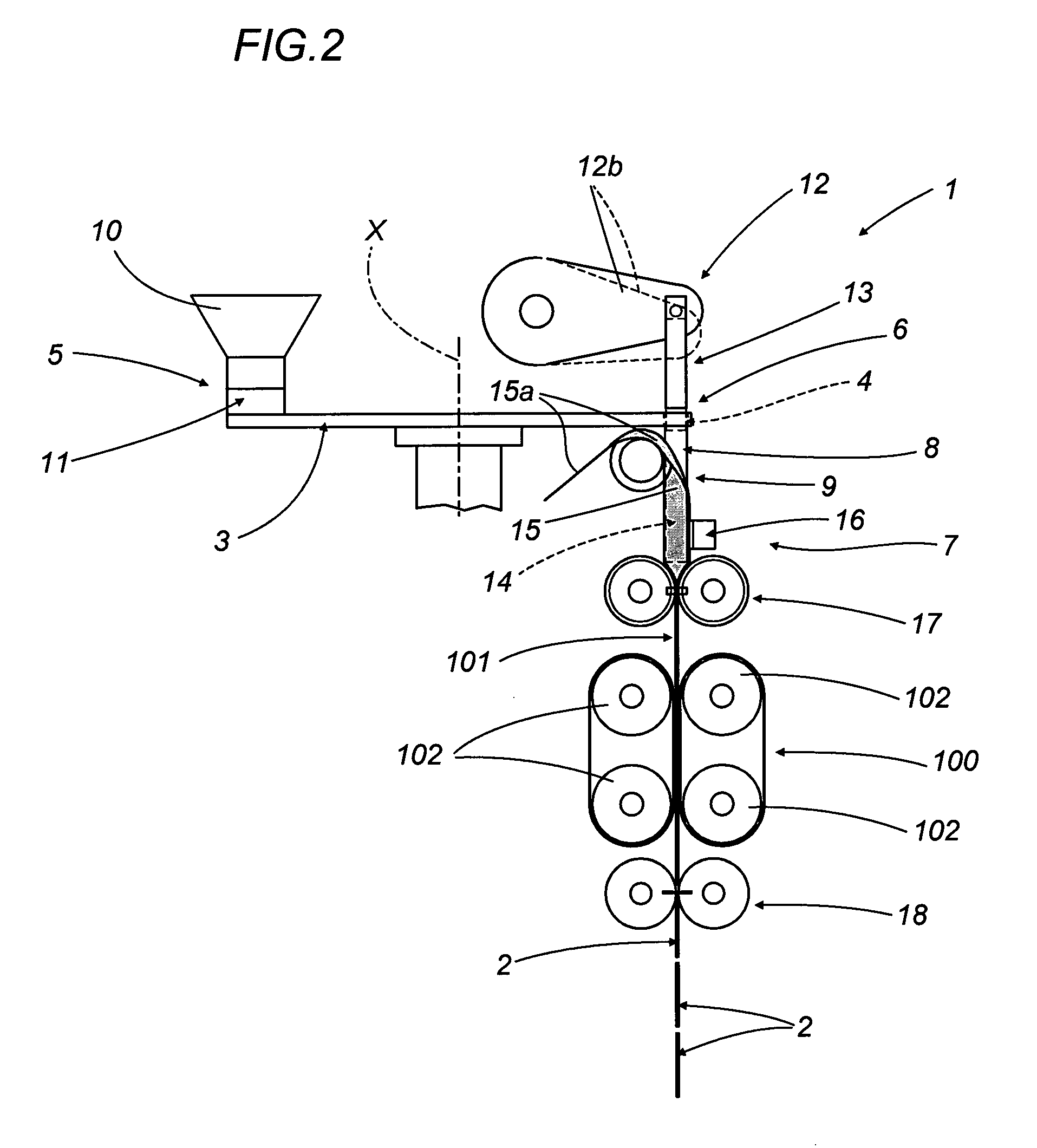 Machine for manufacturing pouches of cohesionless material