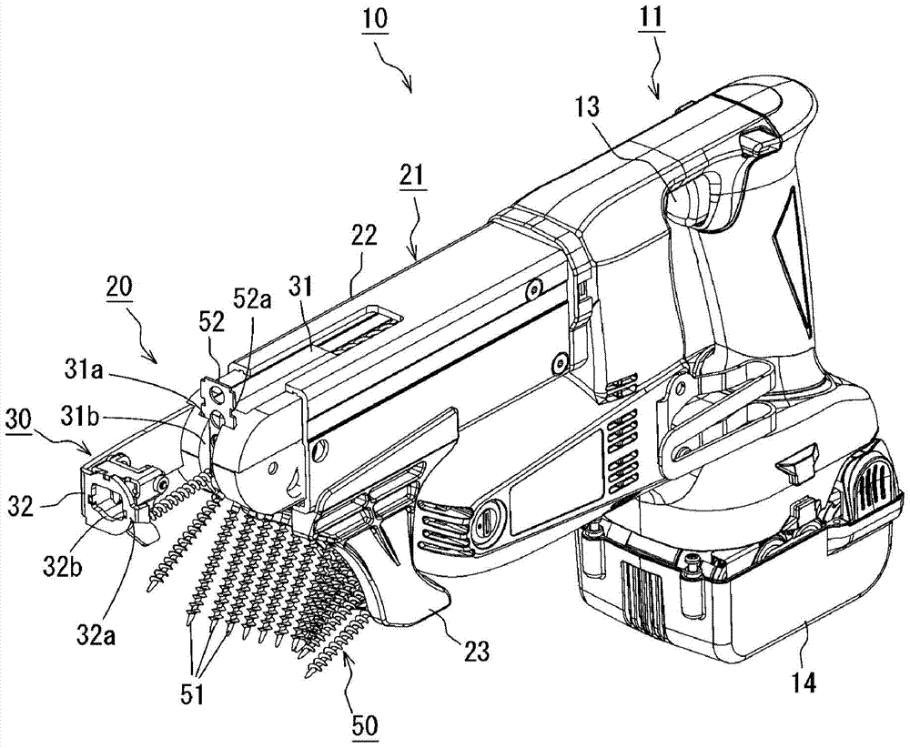 Screw guide structure in screwdriver for connecting screws