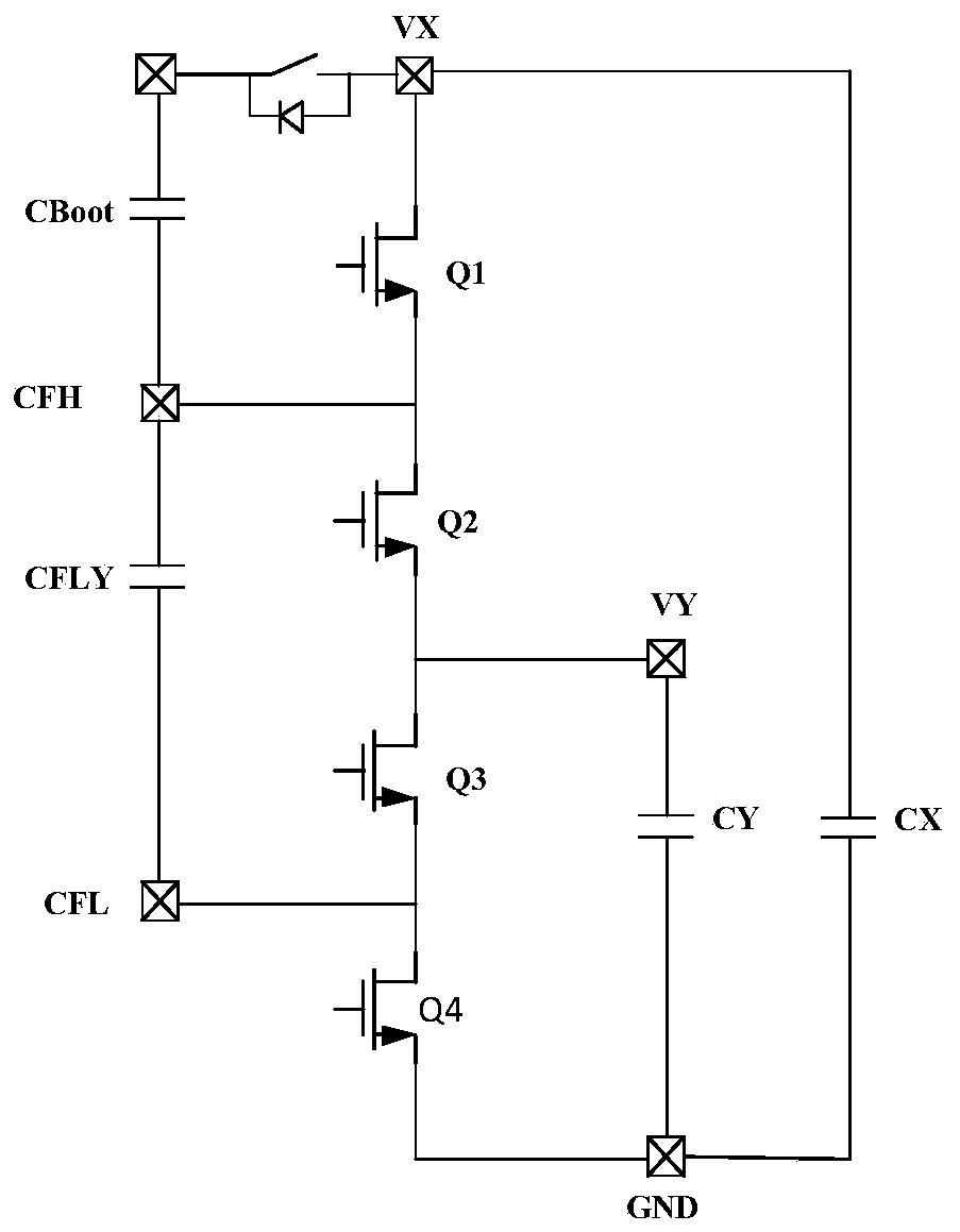 Circuit for switching working mode of charge pump under on-load condition without power failure and implementation method of circuit