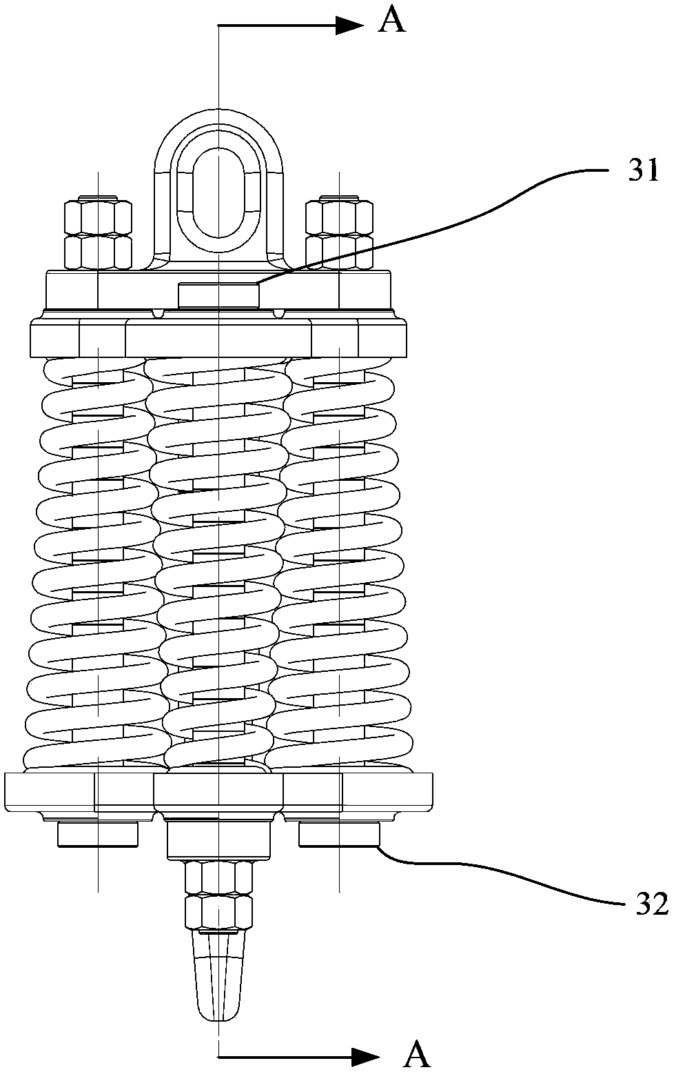 Conical helical spring buffer