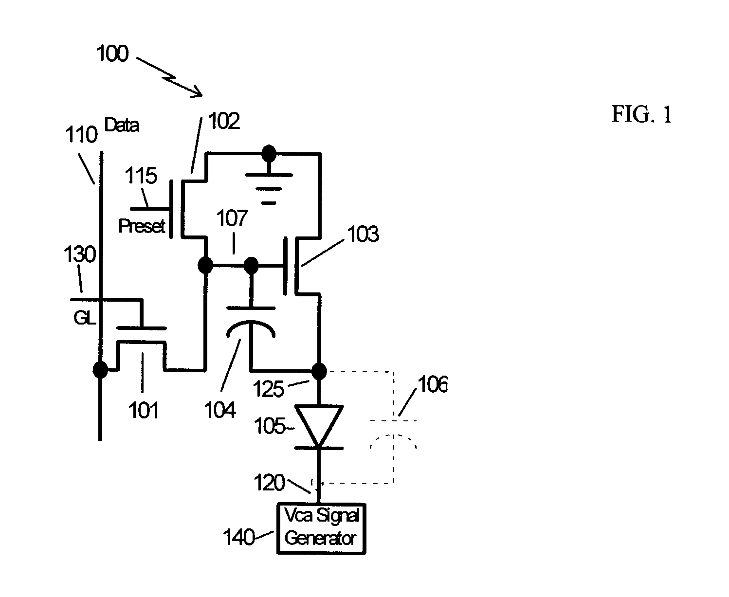 Data voltage current drive amoled pixel circuit