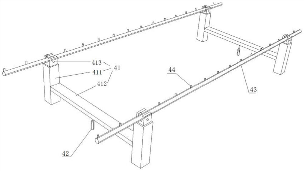 Railway tunnel large-section steel bar hanging and distributing integrated trolley