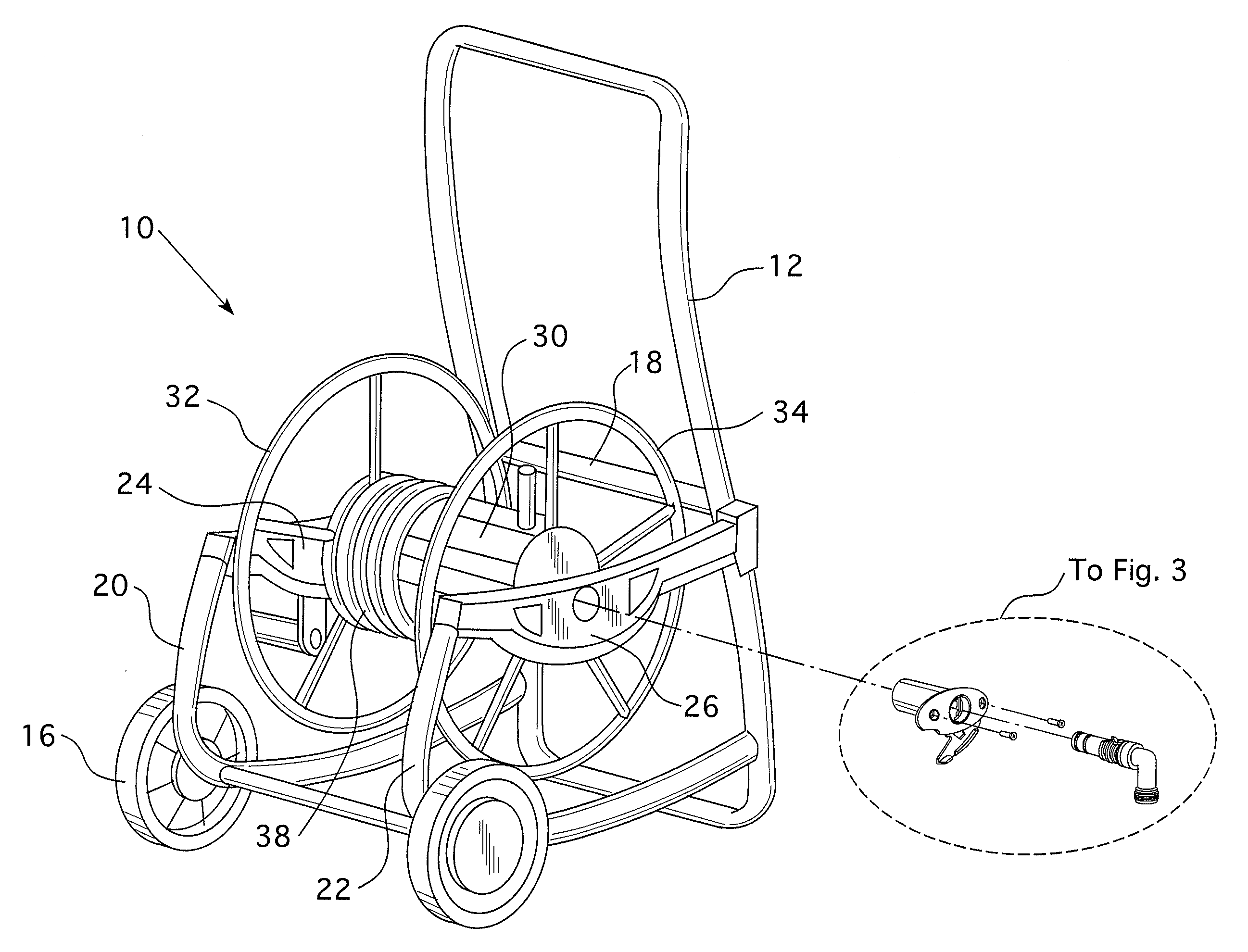 Metal hose reel water system